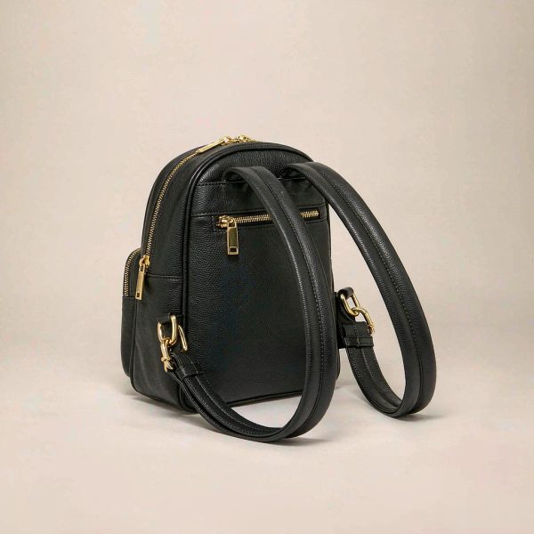Mira Mini Leather Backpack Mira Mini Leather Backpack in Black / Taupe
