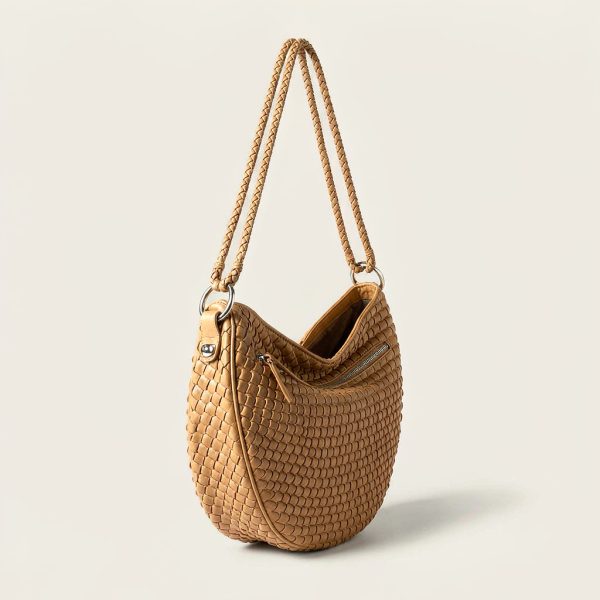Romy Woven Crossbody in Tan / Cream