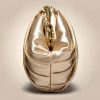 Aurora Satin Evening Clutch in Champagne / Black
