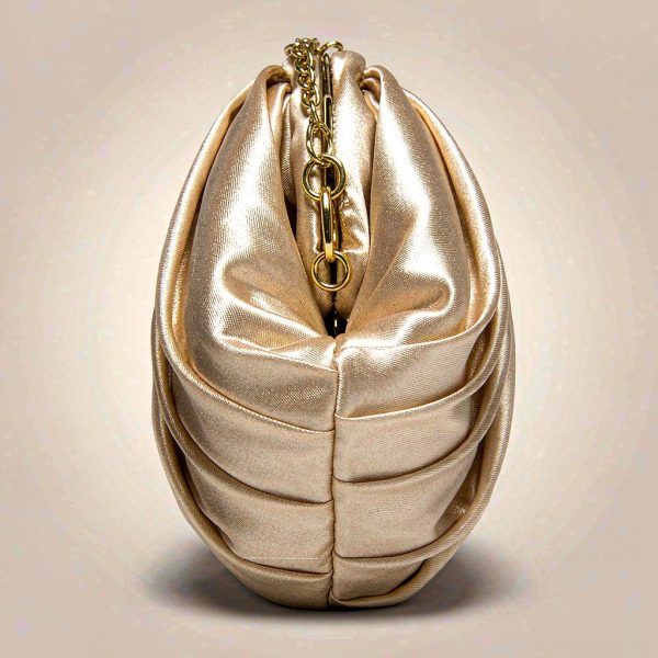 Aurora Satin Evening Clutch Aurora Satin Evening Clutch in Champagne / Black