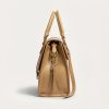 Odette Structured Satchel in Camel / Burgundy