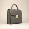 Seraphine Python-Embossed Satchel in Slate / Sand