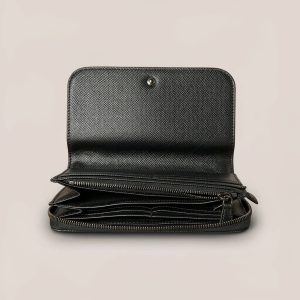 Iris Zip-Around Wallet in Black / Cream