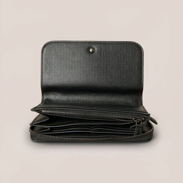 Iris Zip-Around Wallet in Black / Cream